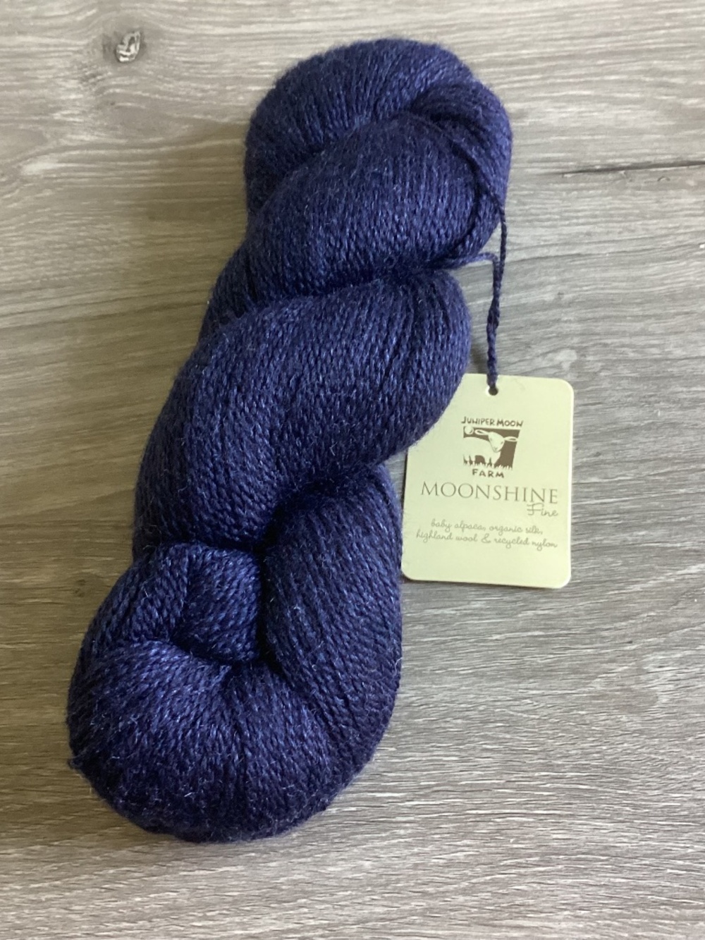 Juniper Moon Farm Moonshine Fine yarn 1022 Midnight Blue Sport Alpaca Wool Silk